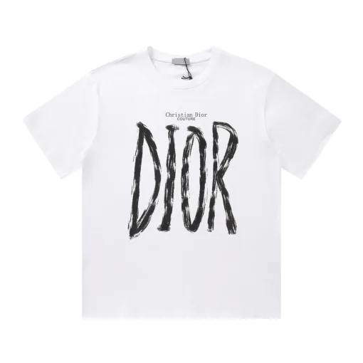 Luxus Dior Kurzarm T-Shirts Schwarz Luxus