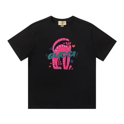 Premium Gucci Kurzarm-Schwarzdruckstil