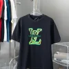 Hochwertiger Louis Vuitton Kurzarm Schwarz Baumwolle Klassischer Stil