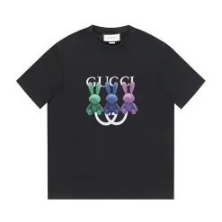 Hochwertiger Gucci Kurzarm Schwarzer Druck Luxus