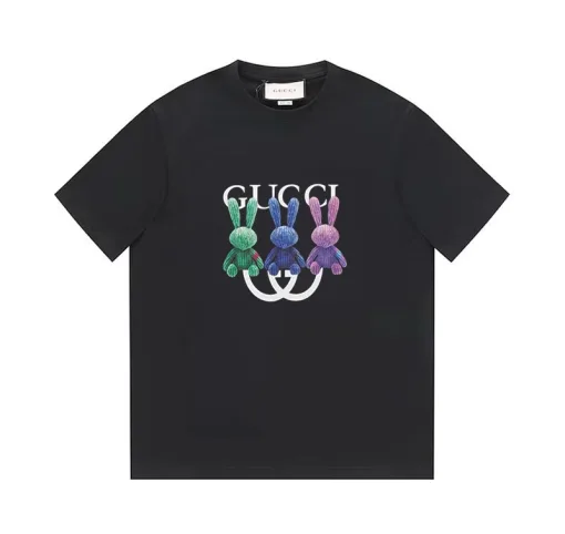 Hochwertiger Gucci Kurzarm Schwarzer Druck Luxus