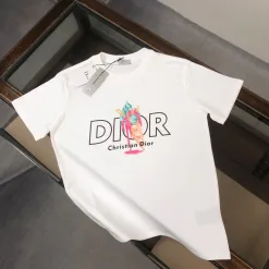 Hochwertiger Dior Kurzarm Schwarz Baumwolle Atmungsaktiver Stil