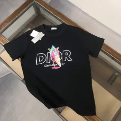 Bestseller Dior Kurzarm Schwarz Baumwolle Atmungsaktiv Luxus