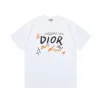 Premium Dior Kurzarm Weiß Print Luxus