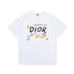 Premium Dior Kurzarm Weiß Print Luxus