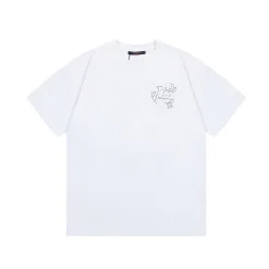 Hochwertige Louis Vuitton Kurzarm-Kollektion mit weißem Monogramm