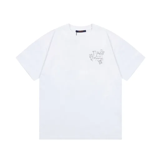 Hochwertige Louis Vuitton Kurzarm-Kollektion mit weißem Monogramm