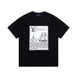 Bestseller Louis Vuitton Kurzarm Schwarz Print Style