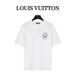 Premium Louis Vuitton Kurzarm Baumwolle Logo Luxus