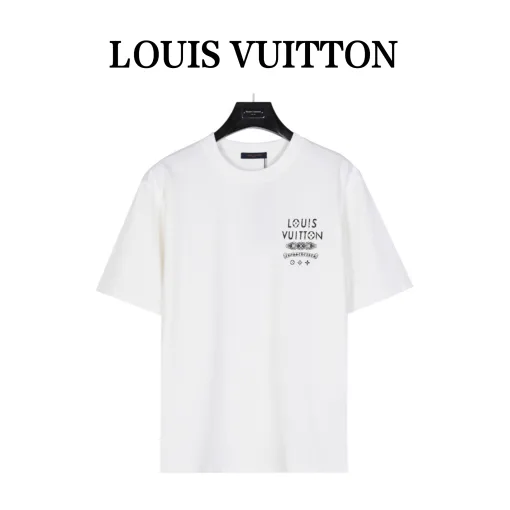 Premium Louis Vuitton Kurzarm Baumwolle Logo Luxus
