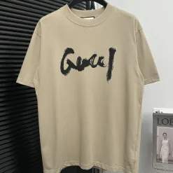 Hochwertiger Gucci-Stil mit kurzen Ärmeln aus Baumwolle
