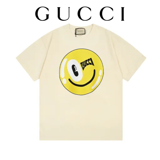 Premium Gucci Kurzarmhemd aus schwarzer Baumwolle im Logo-Stil