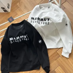 Hochwertige Mammut Sweatshirts Schwarz Baumwolle Print Style