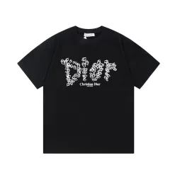 Hochwertiger Dior Kurzarm-Stil mit schwarzem Druck