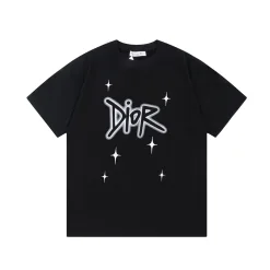 Hochwertiger Dior Kurzarm Schwarzer Druck Luxus