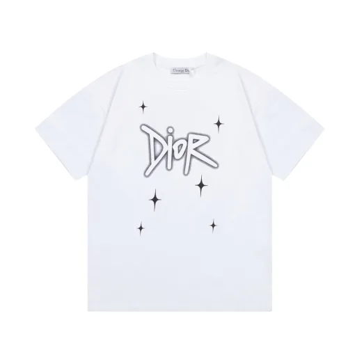 Hochwertige Dior Kurzarm-Kollektion mit weißem Druck
