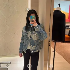 Premium Qualität Louis Vuitton Jacken Gelb Denim Camouflage Luxus