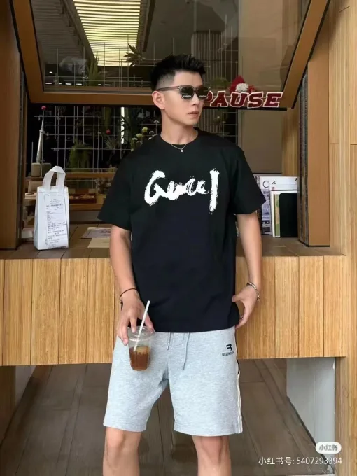Premium Gucci Kurzarm Baumwolle Print Luxus