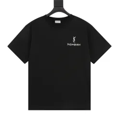 Hochwertige Saint Laurent Kurzarm Schwarz Wildleder Klassische Luxus