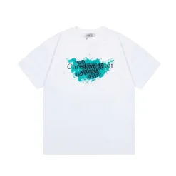 Luxus Dior Kurzarm Weiß Print Style