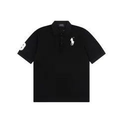 Hochwertige Ralph Lauren Kurzarm-T-Shirts aus schwarzer Baumwolle mit Logo-Kollektion