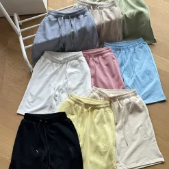 Premium Ami Shorts Blaue Baumwolle Stickerei Stil