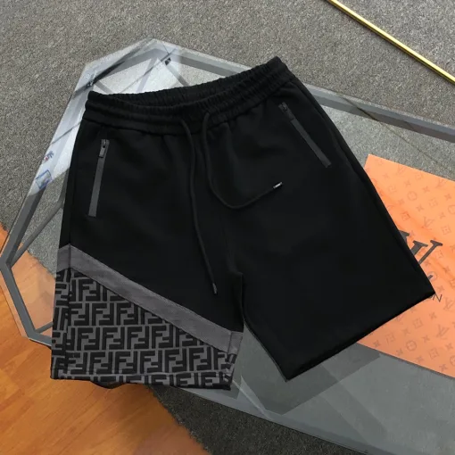 Premium Fendi Jogginghose im schwarzen Strick-Logo-Stil