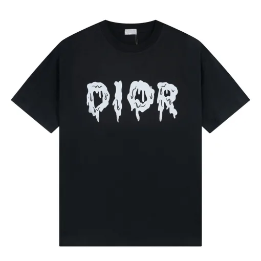 Hochwertiger Dior Kurzarm-Stil aus schwarzer Baumwolle