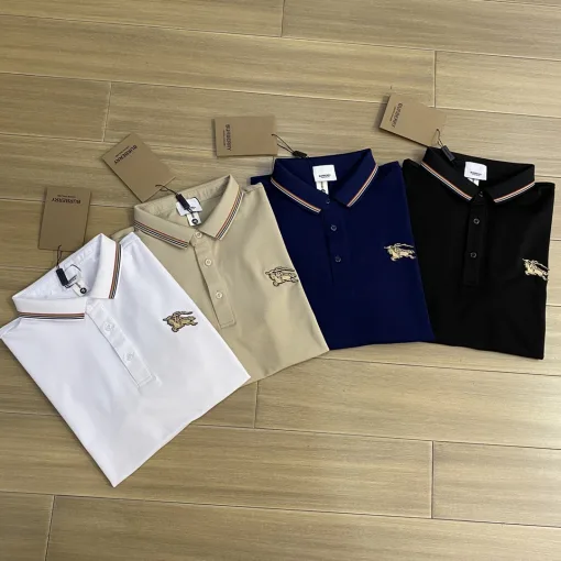 Premium Burberry Kurzarm Schwarz Atmungsaktive Kollektion