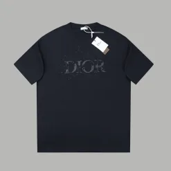 Hochwertiger Dior-Baumwoll-Print im Kurzarmstil