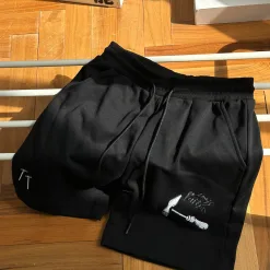 Premium Louis Vuitton Kurzarm Schwarz Bestickt Luxus