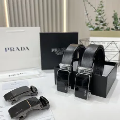 Hochwertige Prada Gürtel aus Rindsleder im klassischen Stil