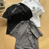 Hochwertige Stone Island Kurzarm-Kollektion aus schwarzer Baumwolle in fester Ausführung