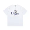 Luxus Dior Kurzarm Weiß Print Luxus