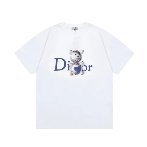 Luxus Dior Kurzarm Weiß Print Luxus