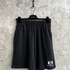 Premium Balenciaga Shorts Schwarz Bestickter Luxus