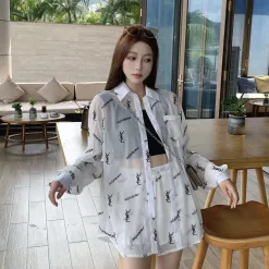 Hochwertiger Yves Saint Laurent Shirt Print Luxus