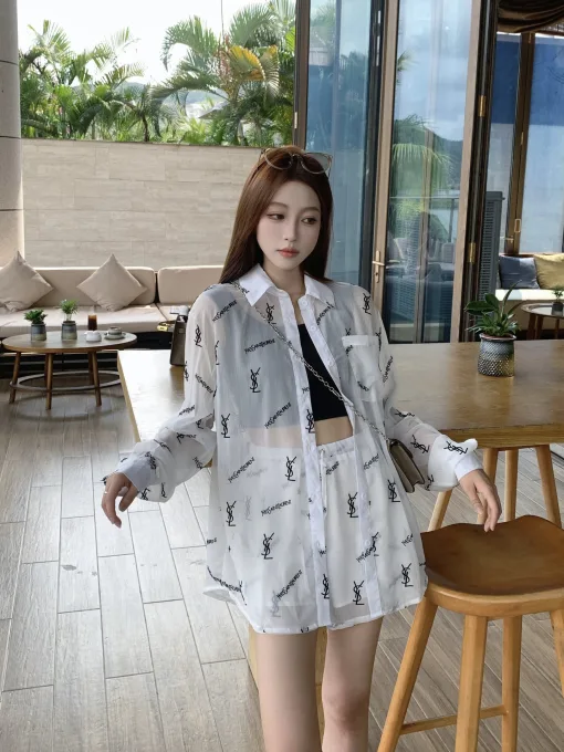 Hochwertiger Yves Saint Laurent Shirt Print Luxus