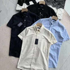 Hochwertige Ralph Lauren Kurzarm-Kollektion aus schwarzer Baumwolle