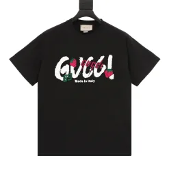Hochwertige Gucci Kurzarm Schwarz Logo Luxus