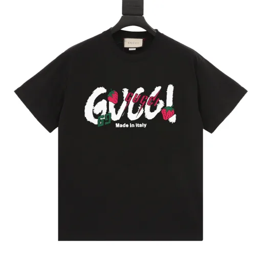 Hochwertige Gucci Kurzarm Schwarz Logo Luxus
