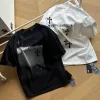 Premium Qualität Chrome Hearts Kurzarm Schwarzes Leder Logo Kollektion