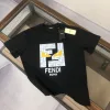 Meistverkaufte Fendi Kurzarm Schwarz Baumwolle Atmungsaktiv Stil