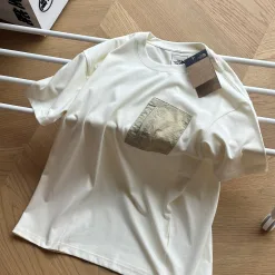 Premium Qualität The North Face Kurzarm Weiß Nylon Stickerei Stil