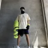 Hochwertiger Balenciaga-Stil mit kurzen Ärmeln und Baumwolldruck