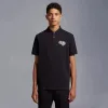 Premium Moncler Kurzarmhemden Schwarz Baumwolle Logo Style