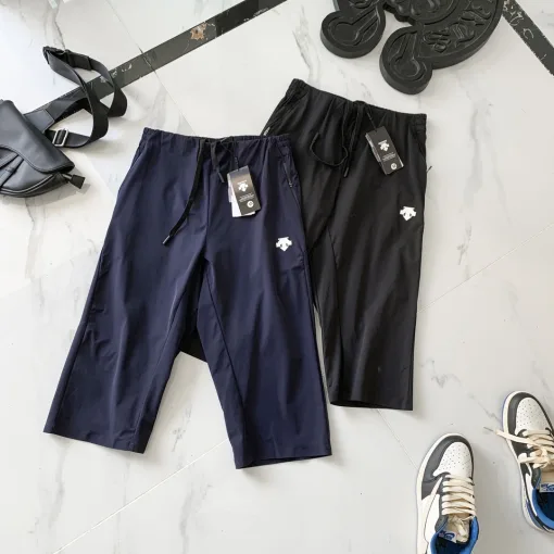 Luxuriöse Descente-Hose aus schwarzem Leinen, atmungsaktive Kollektion