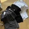 Premium Moncler Kurzarm Schwarz Baumwolle Logo Style