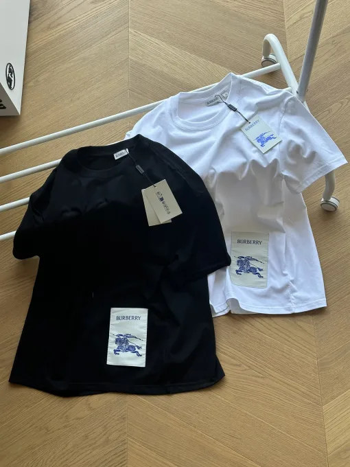Bestseller Burberry Kurzarm-Logo-Kollektion aus schwarzer Baumwolle