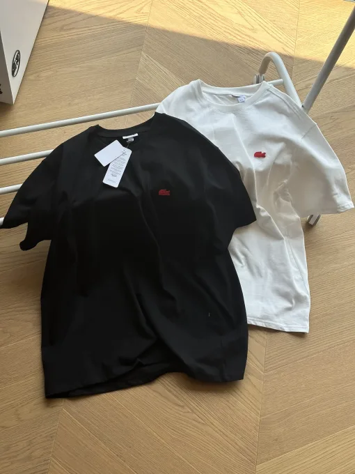 Bestseller Lacoste Kurzarm Rot Baumwolle Logo Luxus